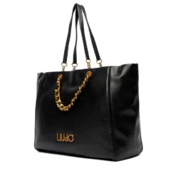 Shopping Bag Large Donna LIU JO Nera con Catena Decorativa