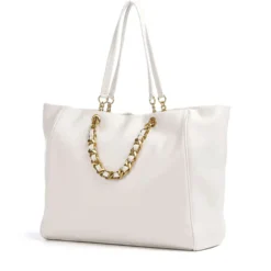Shopping Bag Large Donna LIU JO color Crema con Catena Decorativa