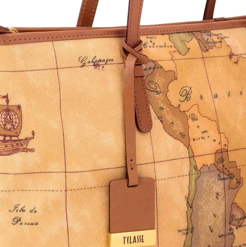 Shopping Bag Media 1A Classe Alviero Martini stampa Geo Classic D006