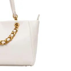 Shopping Bag Media Donna LIU JO color Crema con Catena Decorativa