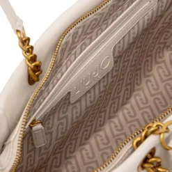 Shopping Bag Media Donna LIU JO color Crema con Catena Decorativa