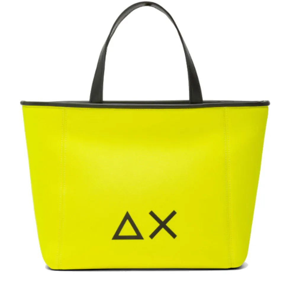 Shopping Bag Small SUN68 linea Jacqueline in Scuba Giallo Fluo