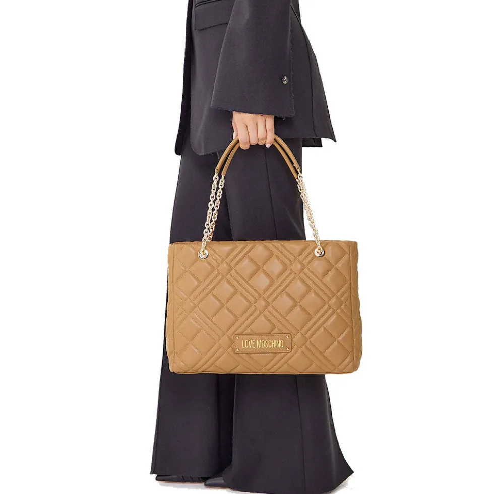 Shopping Bag Trapuntata LOVE MOSCHINO linea Quilted Beige