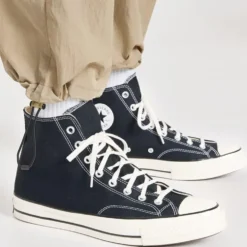 Sneakers Alte CONVERSE Chuck 70 Hi Vintage in Canvas Nera
