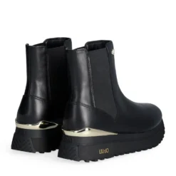Sneakers Alte Donna LIU JO Maxi Wonder 95 in Tessuto Stretch e Suede Nero