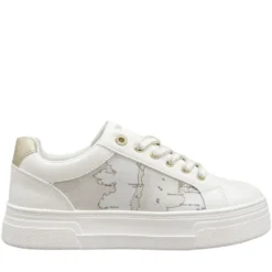 Sneakers Donna 1A Classe Alviero Martini in Eco Nappa Bianca e Geo Safari 2415