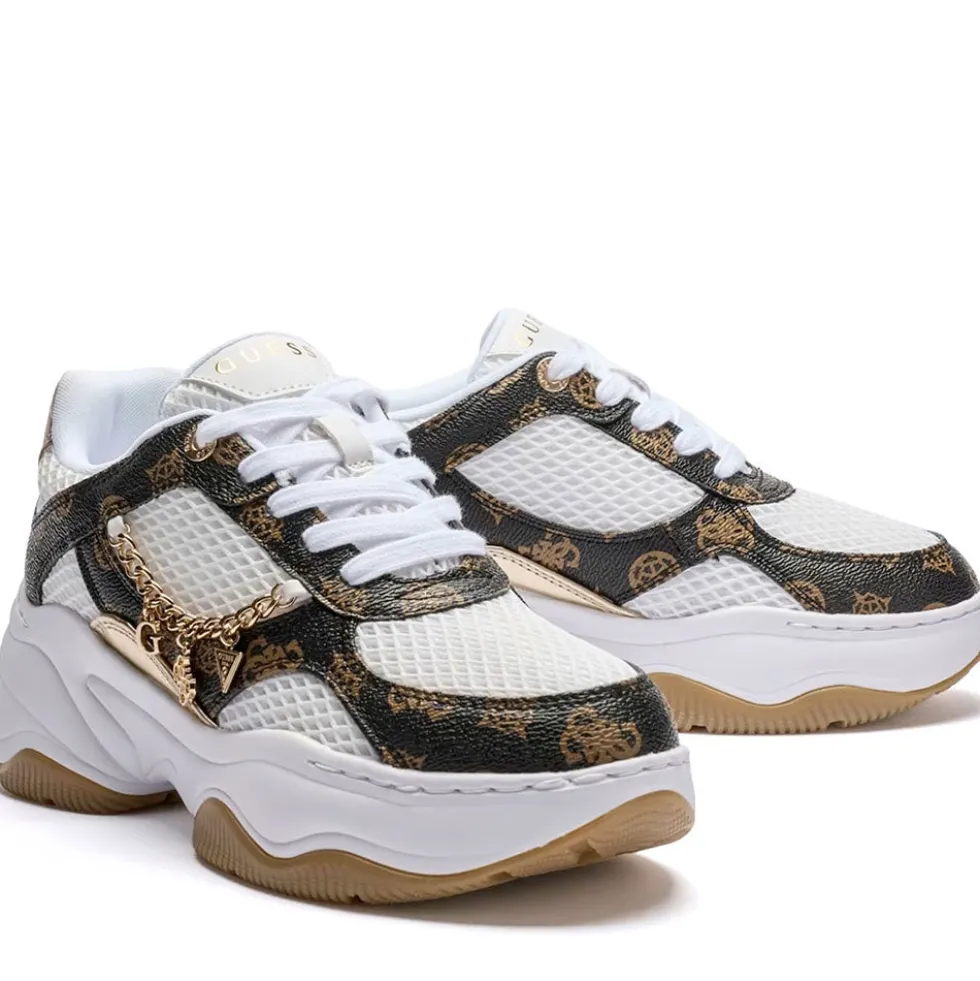 Sneakers Donna GUESS Colore White - Brown Linea Harpaa