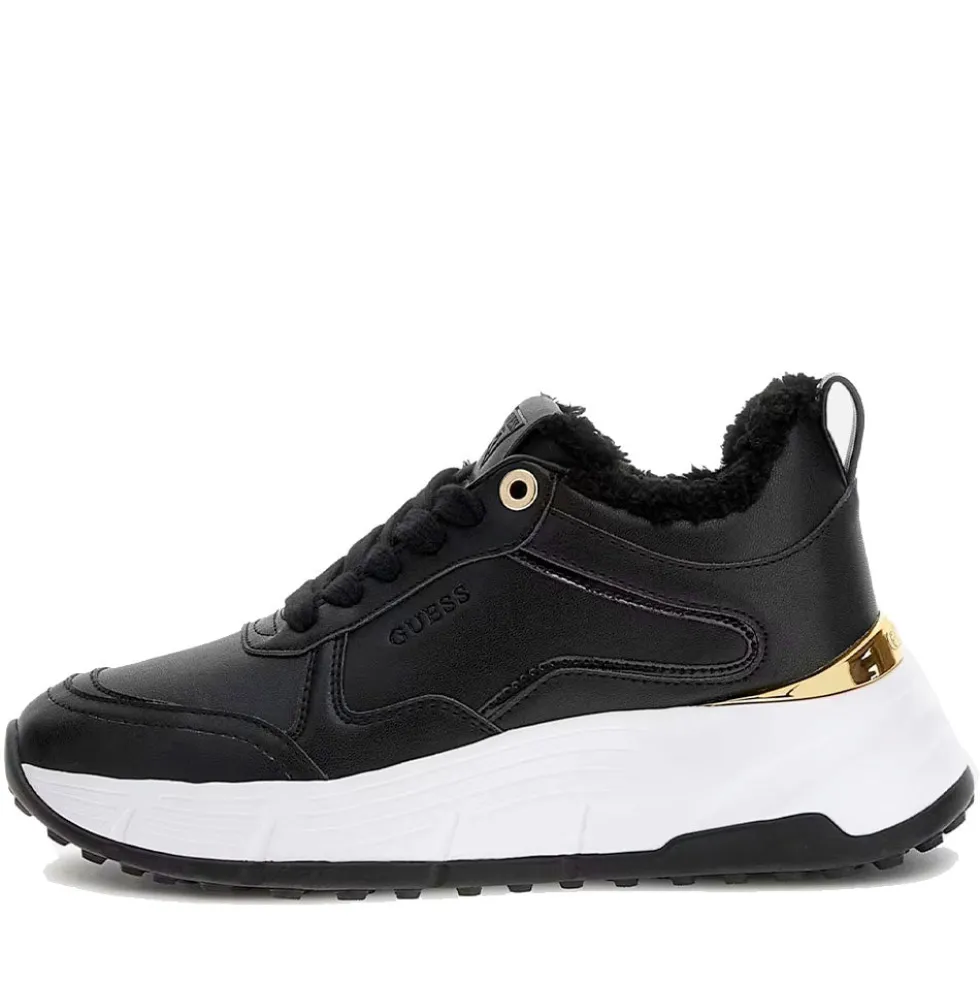 Sneakers Donna GUESS con Inserto in Pelliccia Colore Nero Linea Farrea