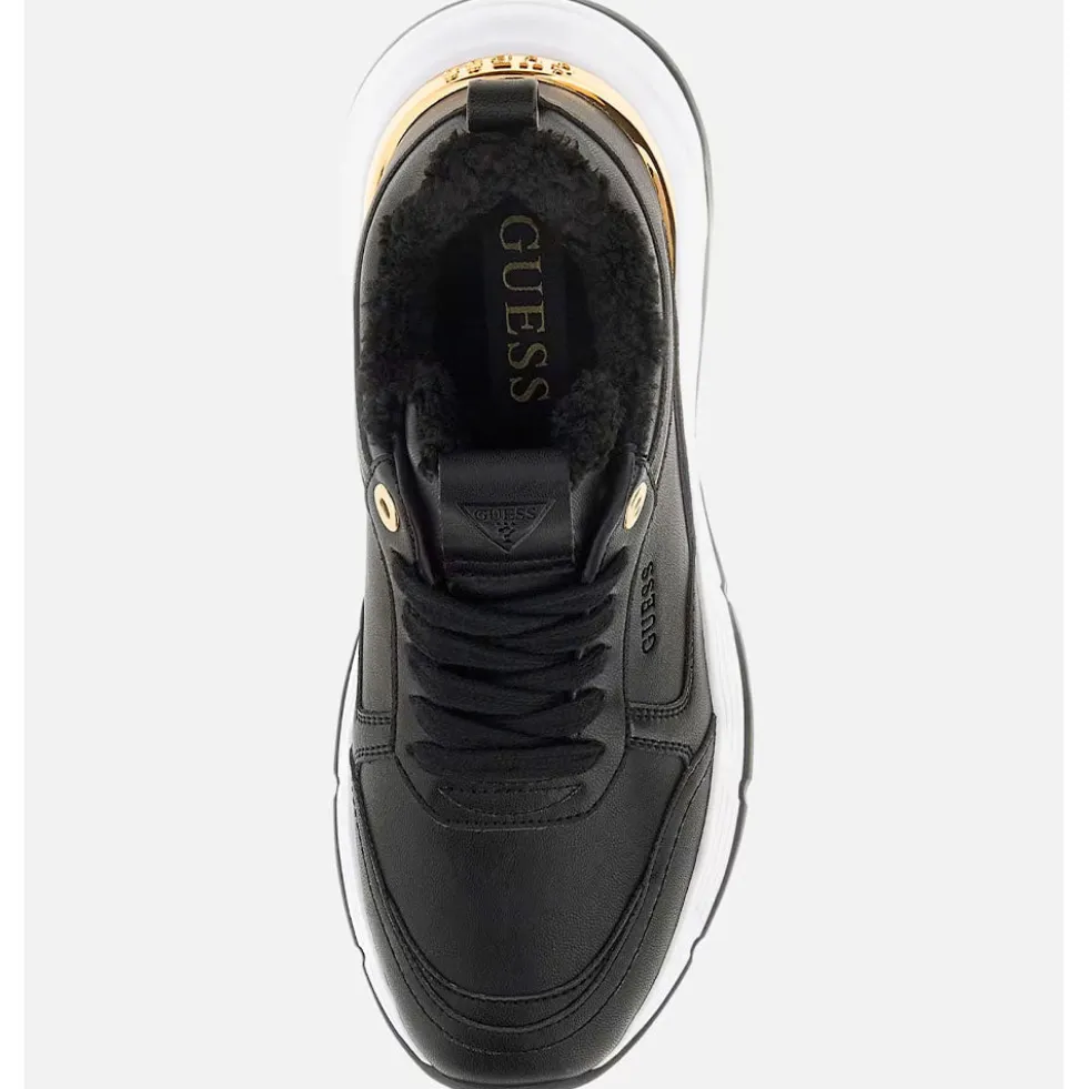 Sneakers Donna GUESS con Inserto in Pelliccia Colore Nero Linea Farrea