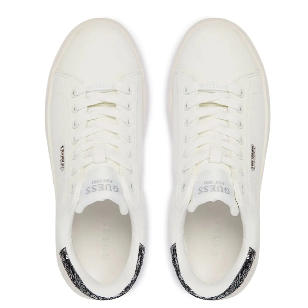 Sneakers Donna GUESS in Pelle Colore White - Silver Linea Elbina10