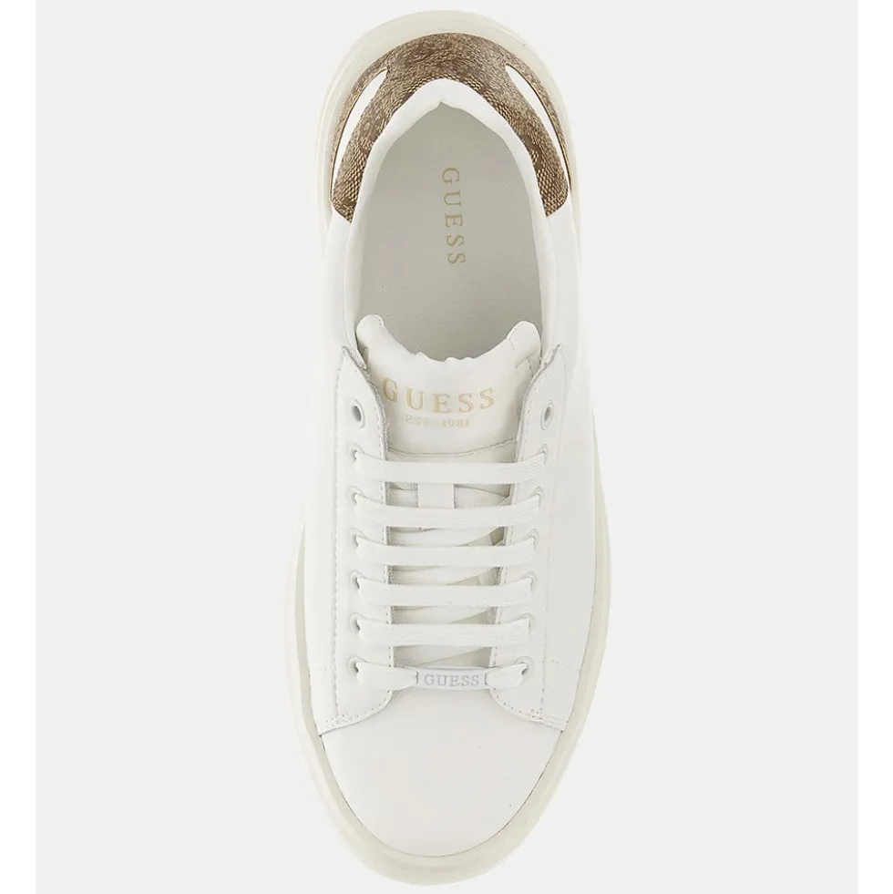 Sneakers Donna GUESS in Pelle Colore White - Beige Linea Elbina