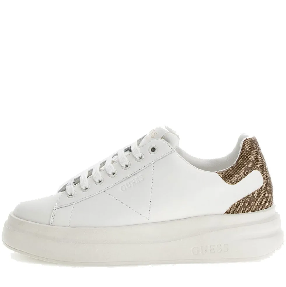 Sneakers Donna GUESS in Pelle Colore White - Beige Linea Elbina