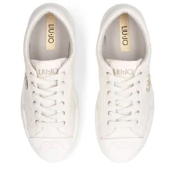 Sneakers Donna LIU JO Benson 01 in Tessuto color Latte con Logo Monogram