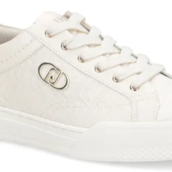 Sneakers Donna LIU JO Benson 01 in Tessuto color Latte con Logo Monogram
