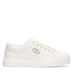 Sneakers Donna LIU JO Benson 01 in Tessuto color Latte con Logo Monogram