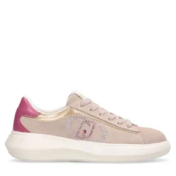 Sneakers Donna LIU JO Casper 01 in Suede Nude e Inserto Bouganville