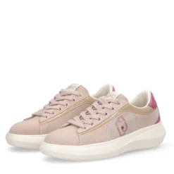 Sneakers Donna LIU JO Casper 01 in Suede Nude e Inserto Bouganville