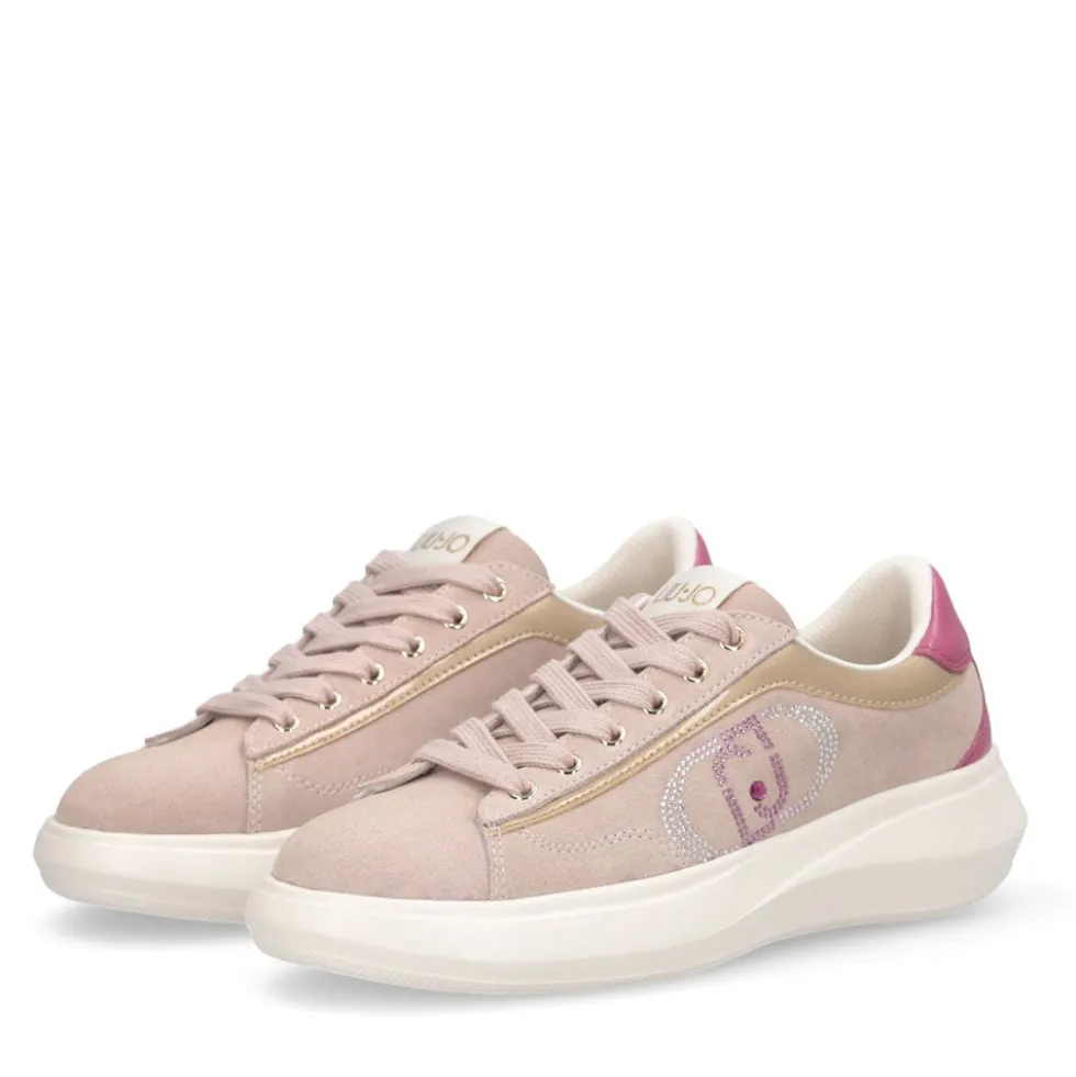 Sneakers Donna LIU JO Casper 01 in Suede Nude e Inserto Bouganville