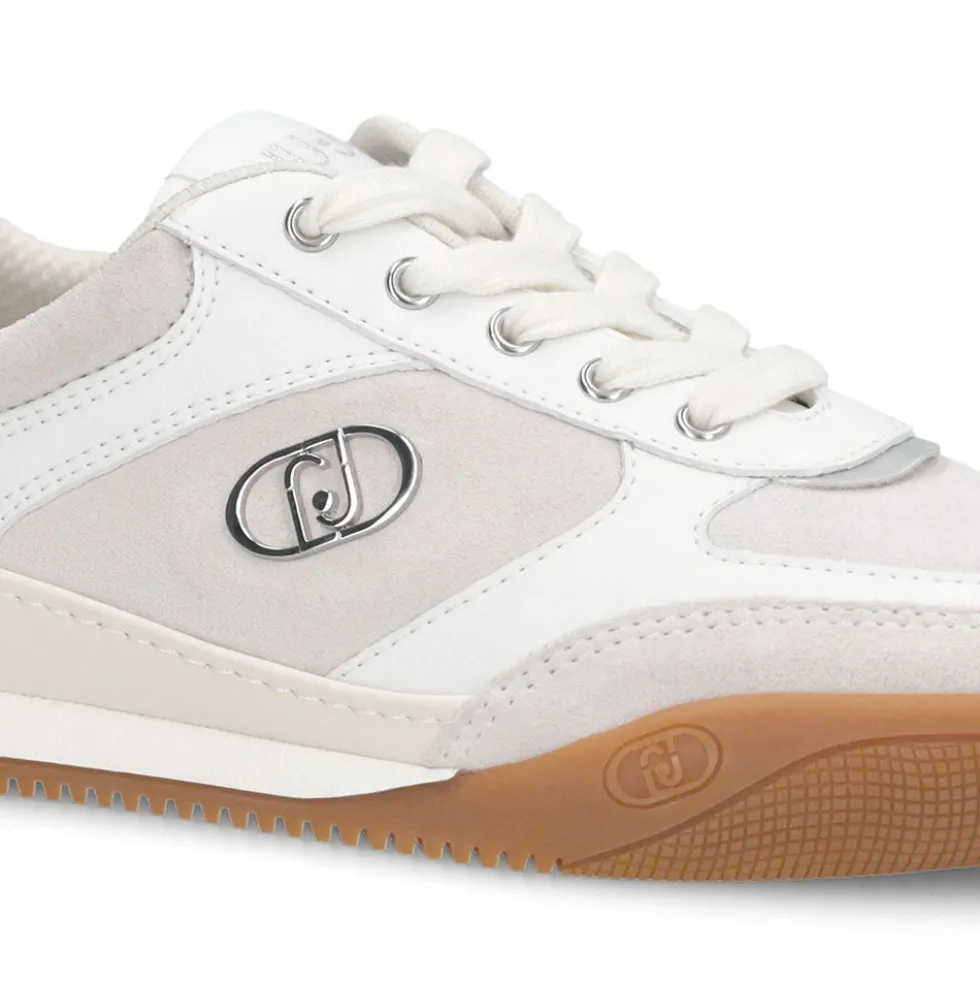 Sneakers Donna LIU JO Lewis 01 in Suede e Pelle Bianca