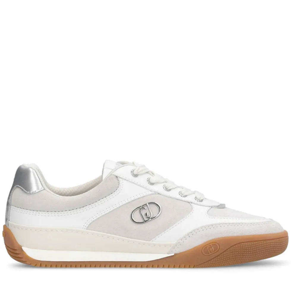 Sneakers Donna LIU JO Lewis 01 in Suede e Pelle Bianca