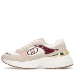 Sneakers Donna LIU JO LJ01 01 in Suede e Nylon colore Rope Milk e Cremisi