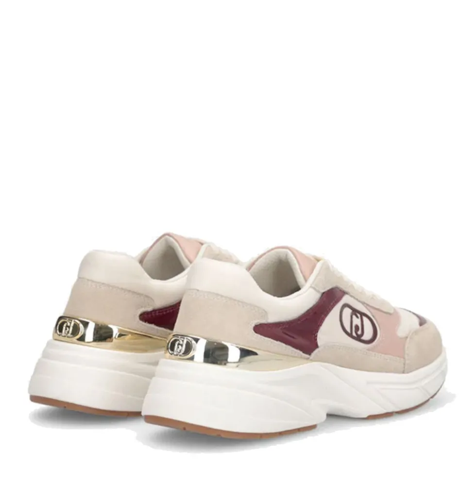 Sneakers Donna LIU JO LJ01 01 in Suede e Nylon colore Rope Milk e Cremisi