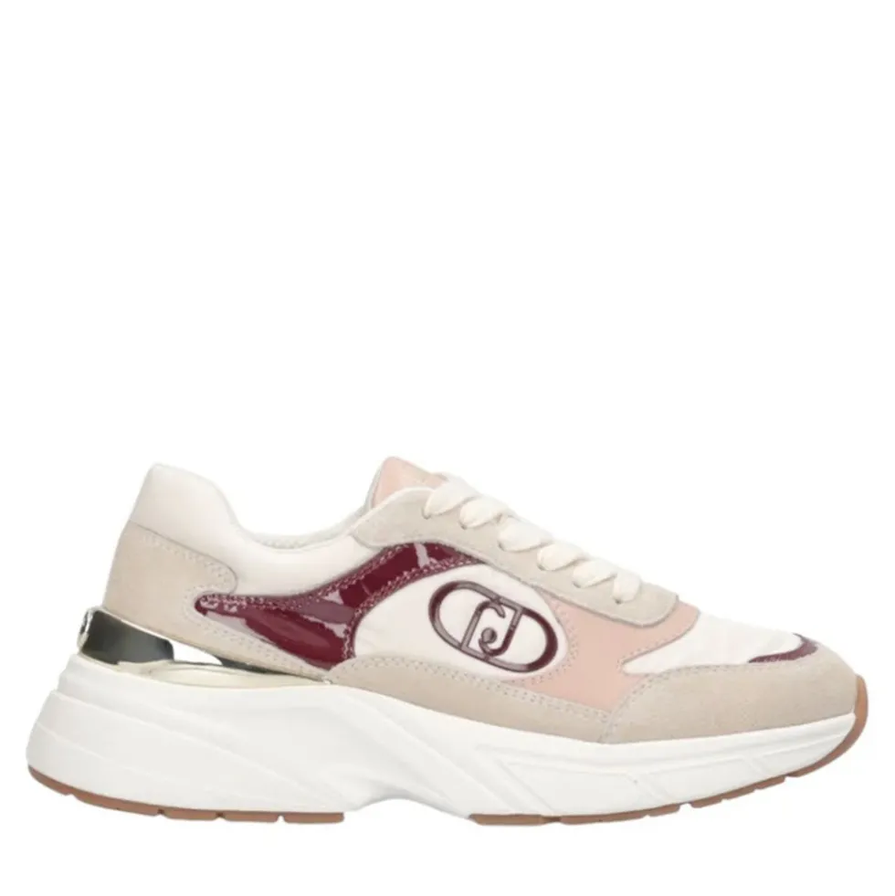 Sneakers Donna LIU JO LJ01 01 in Suede e Nylon colore Rope Milk e Cremisi
