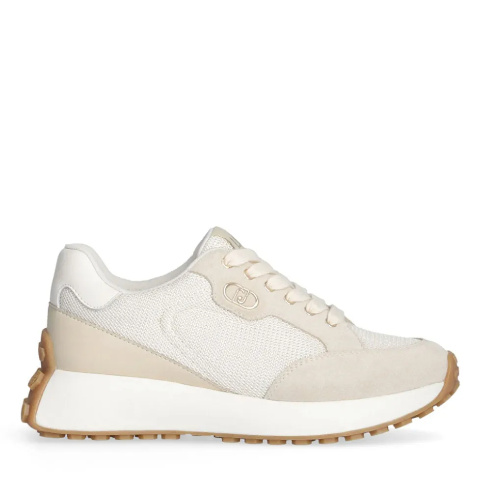 Sneakers Donna LIU JO Lolo 20 in Suede e Brighty Mesh Rope Milk
