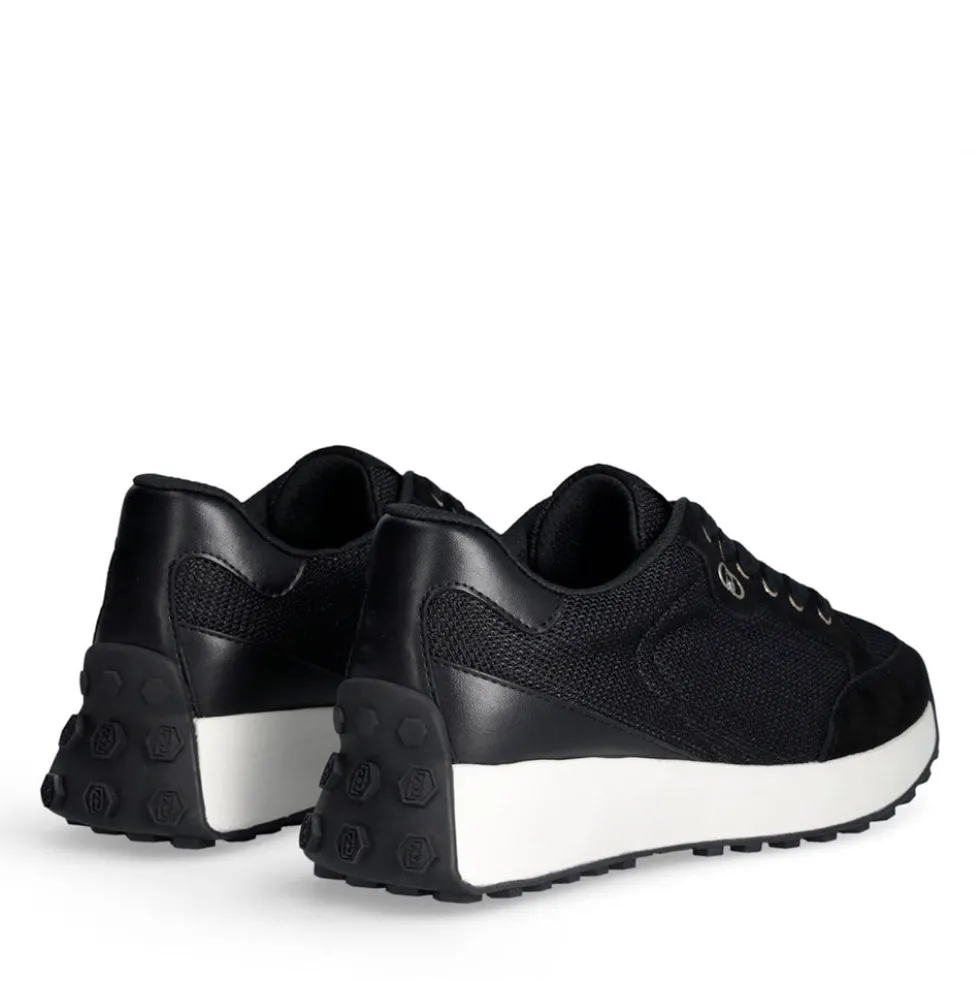 Sneakers Donna LIU JO Lolo 20 in Suede e Brighty Mesh Nero