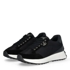 Sneakers Donna LIU JO Lolo 20 in Suede e Brighty Mesh Nero