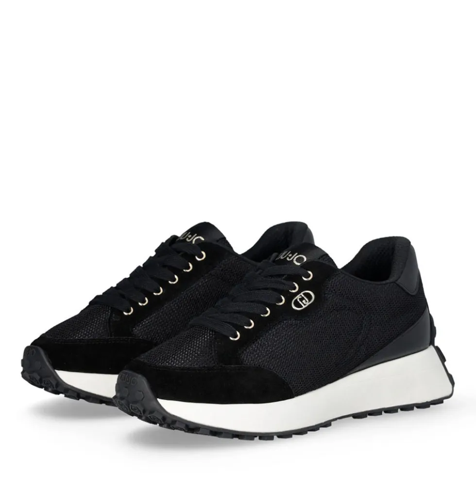 Sneakers Donna LIU JO Lolo 20 in Suede e Brighty Mesh Nero