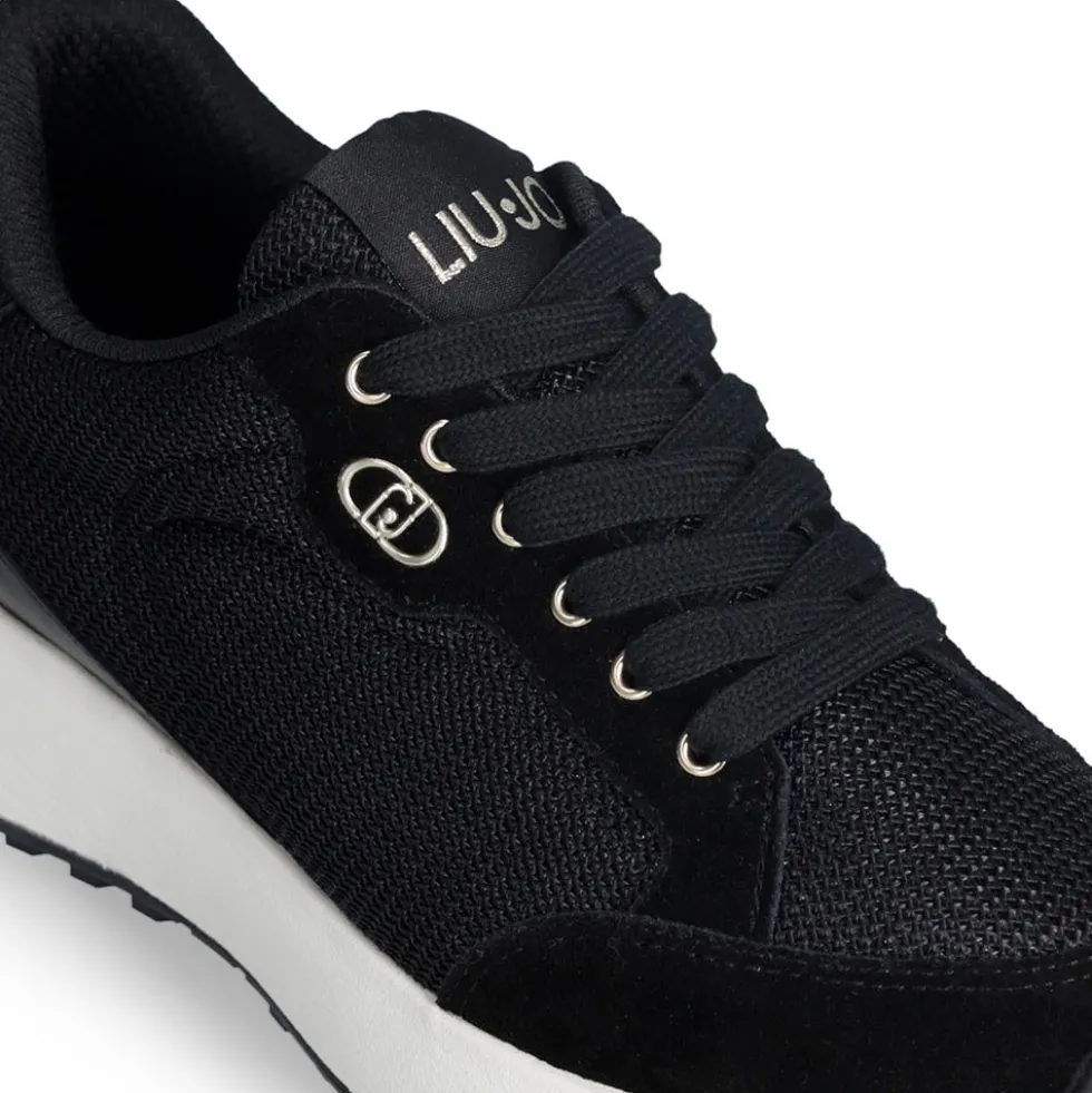 Sneakers Donna LIU JO Lolo 20 in Suede e Brighty Mesh Nero