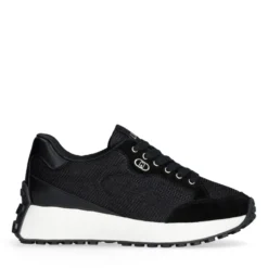 Sneakers Donna LIU JO Lolo 20 in Suede e Brighty Mesh Nero