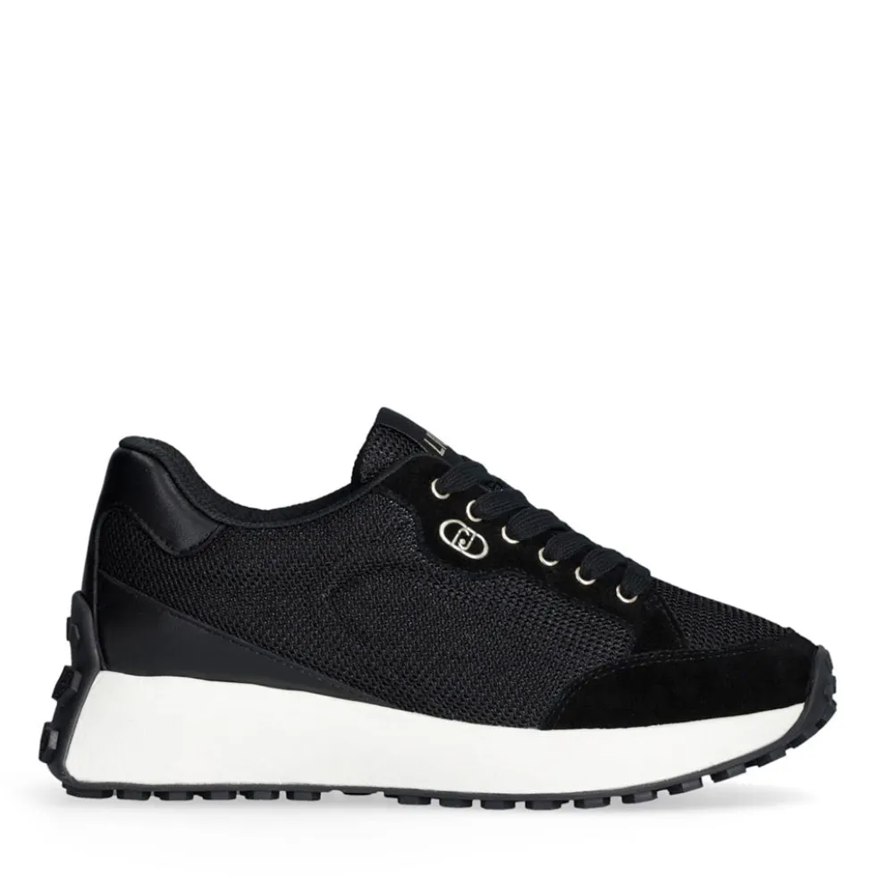 Sneakers Donna LIU JO Lolo 20 in Suede e Brighty Mesh Nero