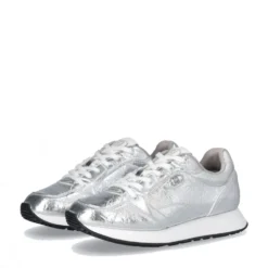 Sneakers Donna LIU JO Vibe 03 in Crackle Effetto Laminato Argento
