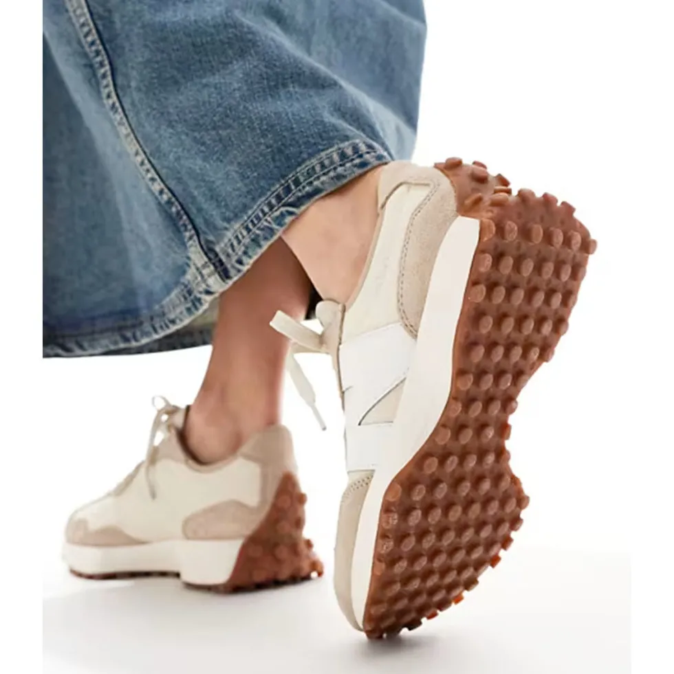 Sneakers Donna NEW BALANCE 327 in Tessuto Tecnico e Suede colore Beige