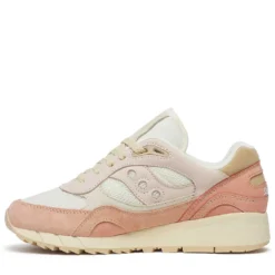 Sneakers Donna SAUCONY Shadow 6000 in Pelle e Tessuto Colore Off White - Peach