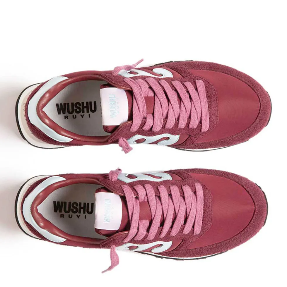 Sneakers Donna WUSHU RUYI Club 56 in Suede e Nylon Bordeaux