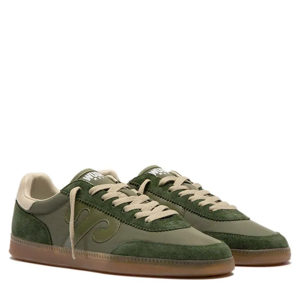 Sneakers Donna WUSHU RUYI Gong 115 in Suede e Nylon Olive Green
