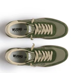 Sneakers Donna WUSHU RUYI Gong 115 in Suede e Nylon Olive Green