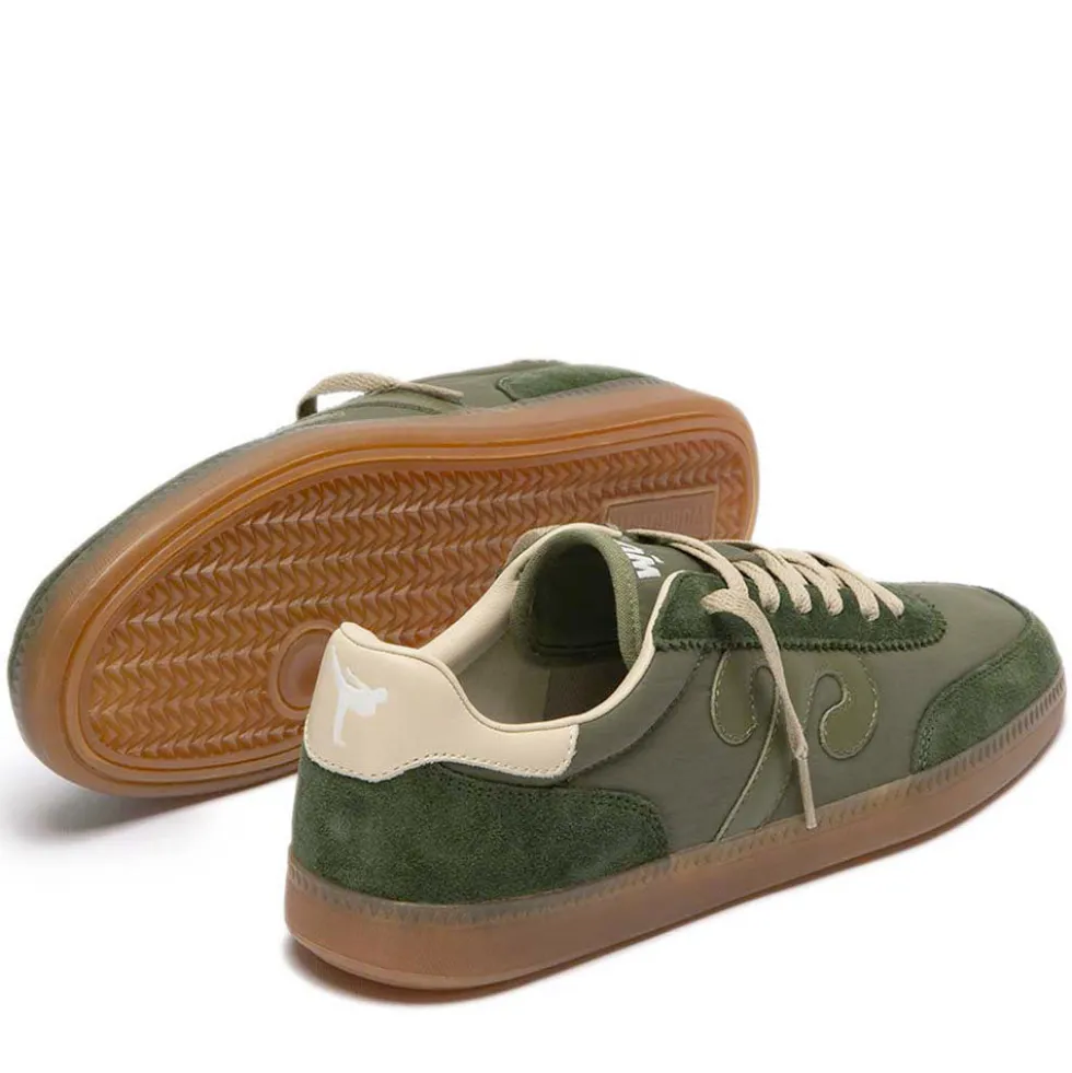 Sneakers Donna WUSHU RUYI Gong 115 in Suede e Nylon Olive Green