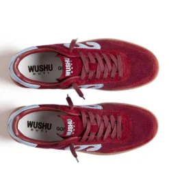 Sneakers Donna WUSHU RUYI Gong 76 in Suede Nylon e Pelle Bordeaux e Light Blue