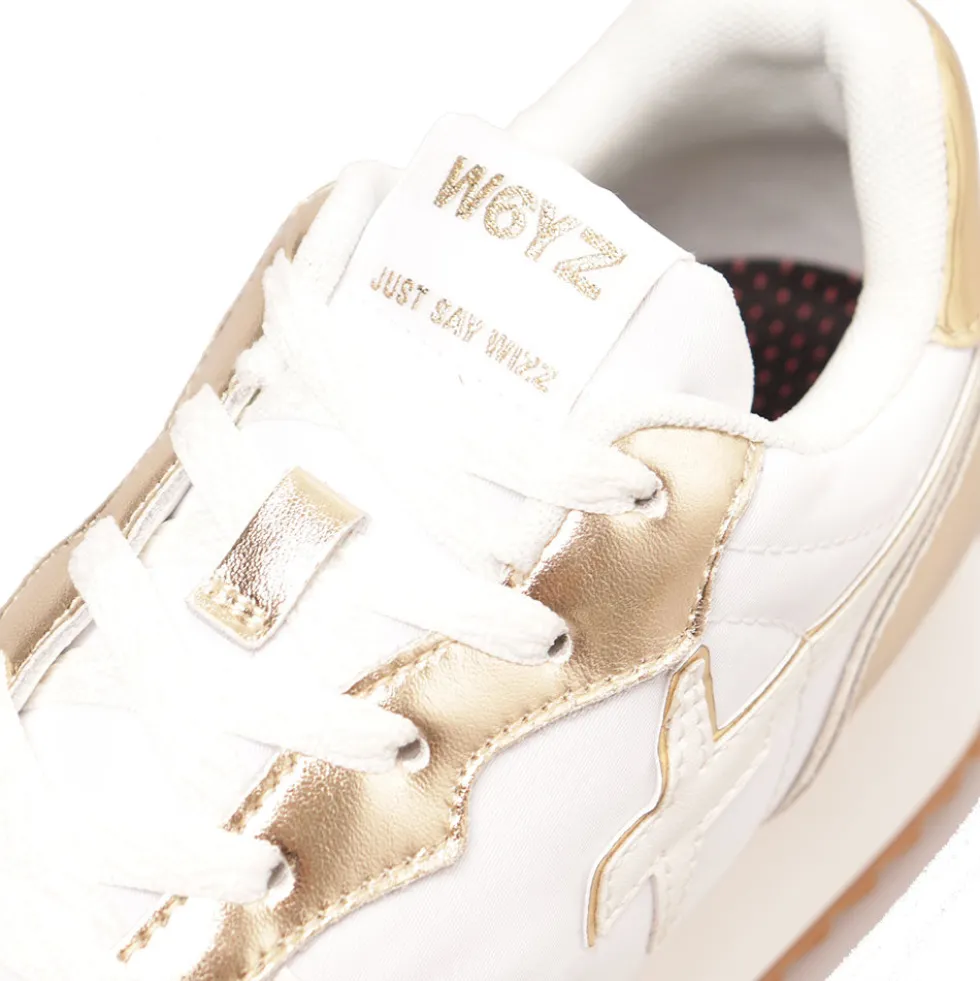 Sneakers Donna W6YZ Jet-W. in Tessuto Tecnico e Inserti Metallizzati Platinum White