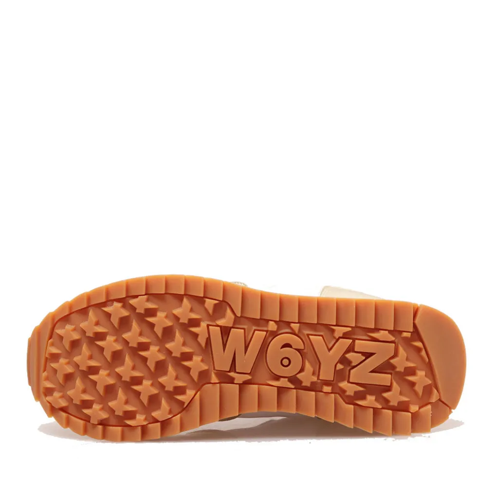 Sneakers Donna W6YZ Jet-W. in Tessuto Tecnico e Inserti Metallizzati Platinum White