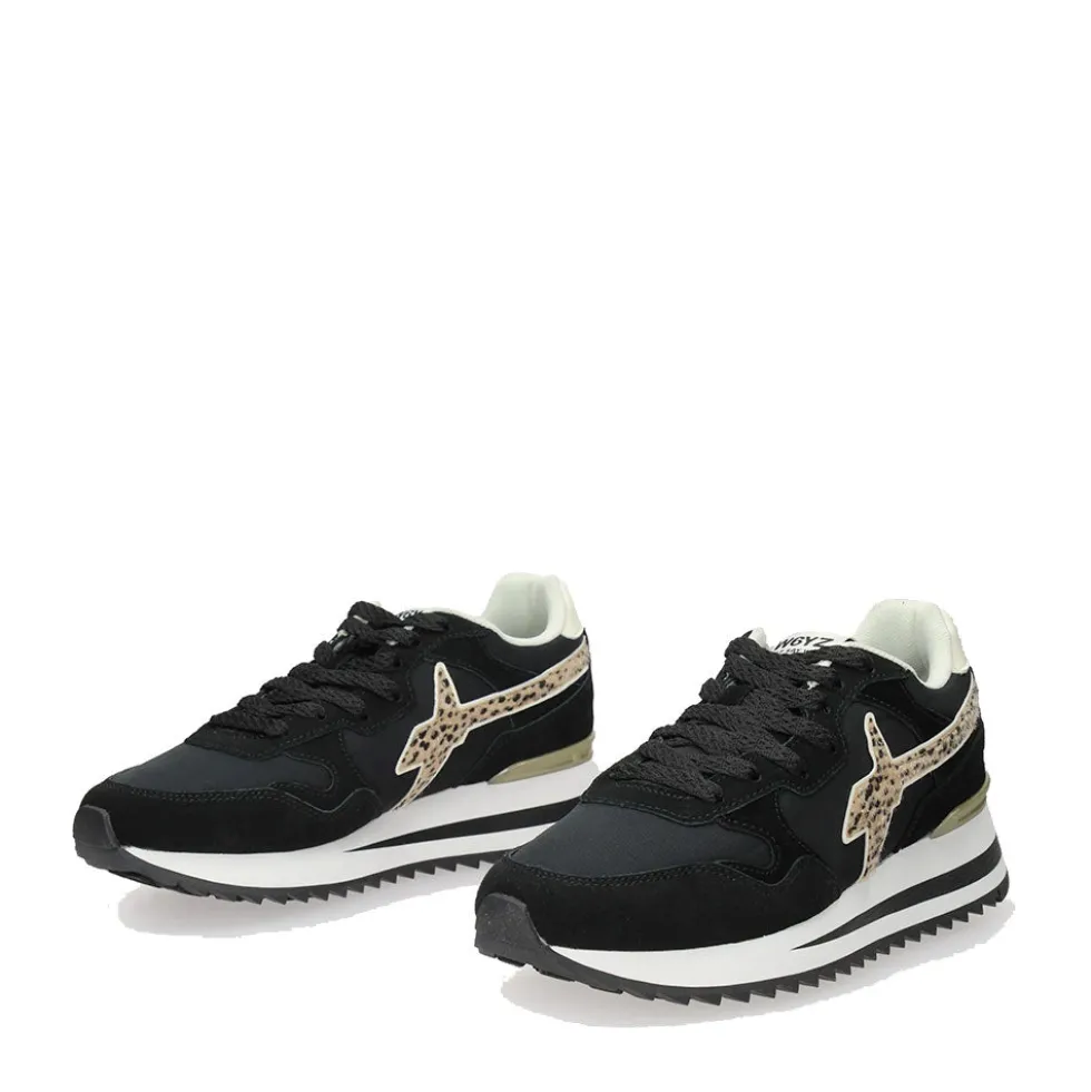 Sneakers Donna W6YZ Yak-W. in Tessuto Tecnico e Suede colore Black Bone