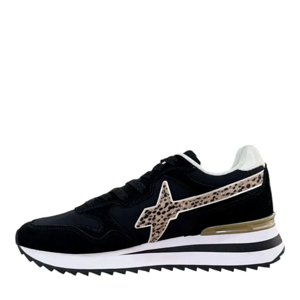 Sneakers Donna W6YZ Yak-W. in Tessuto Tecnico e Suede colore Black Bone