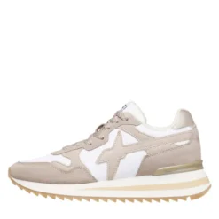Sneakers Donna W6YZ Yak-W. in Tessuto Tecnico e Suede colore Taupe White Beige