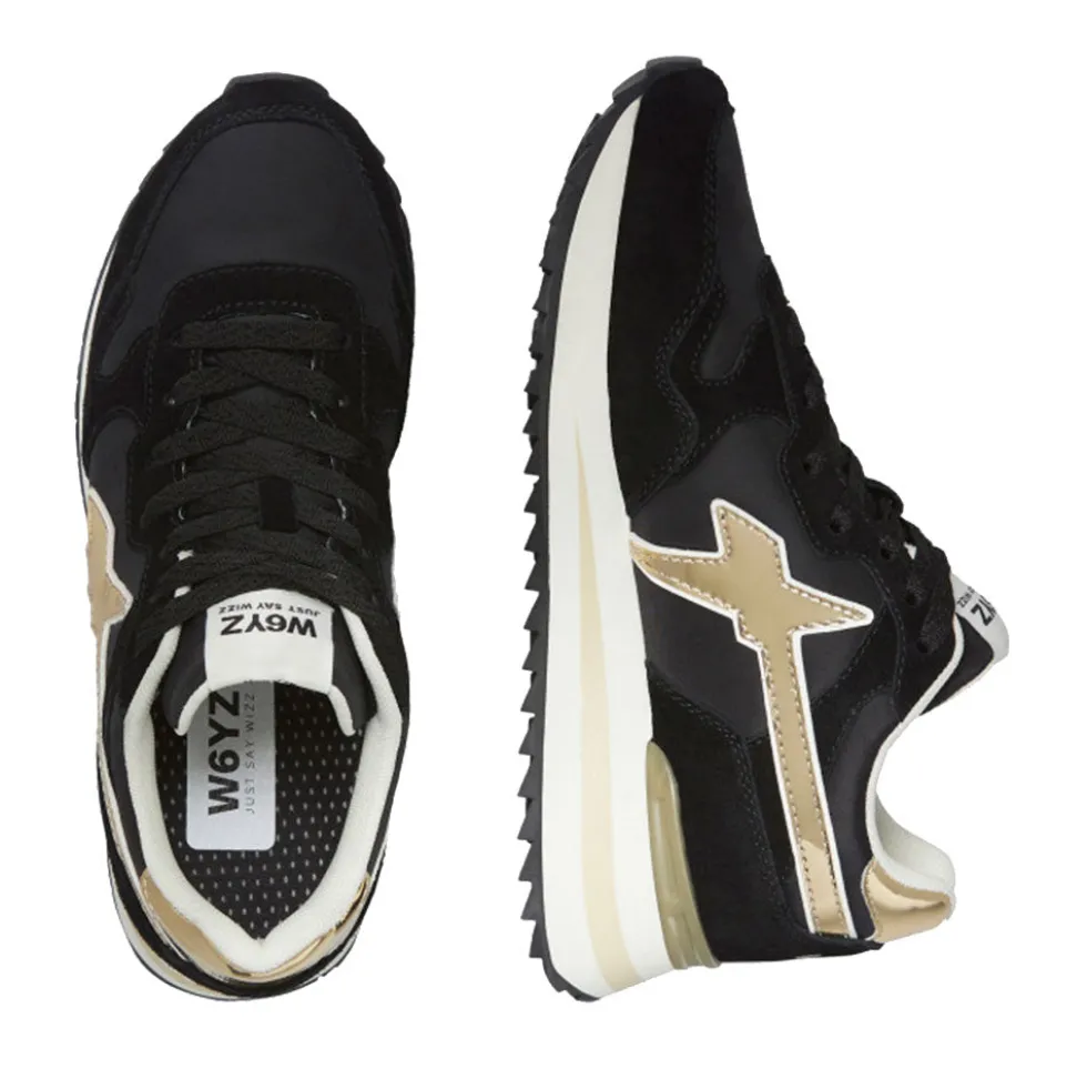Sneakers Donna W6YZ Yak-W. in Tessuto Tecnico e Suede colore Black Platinum Bone