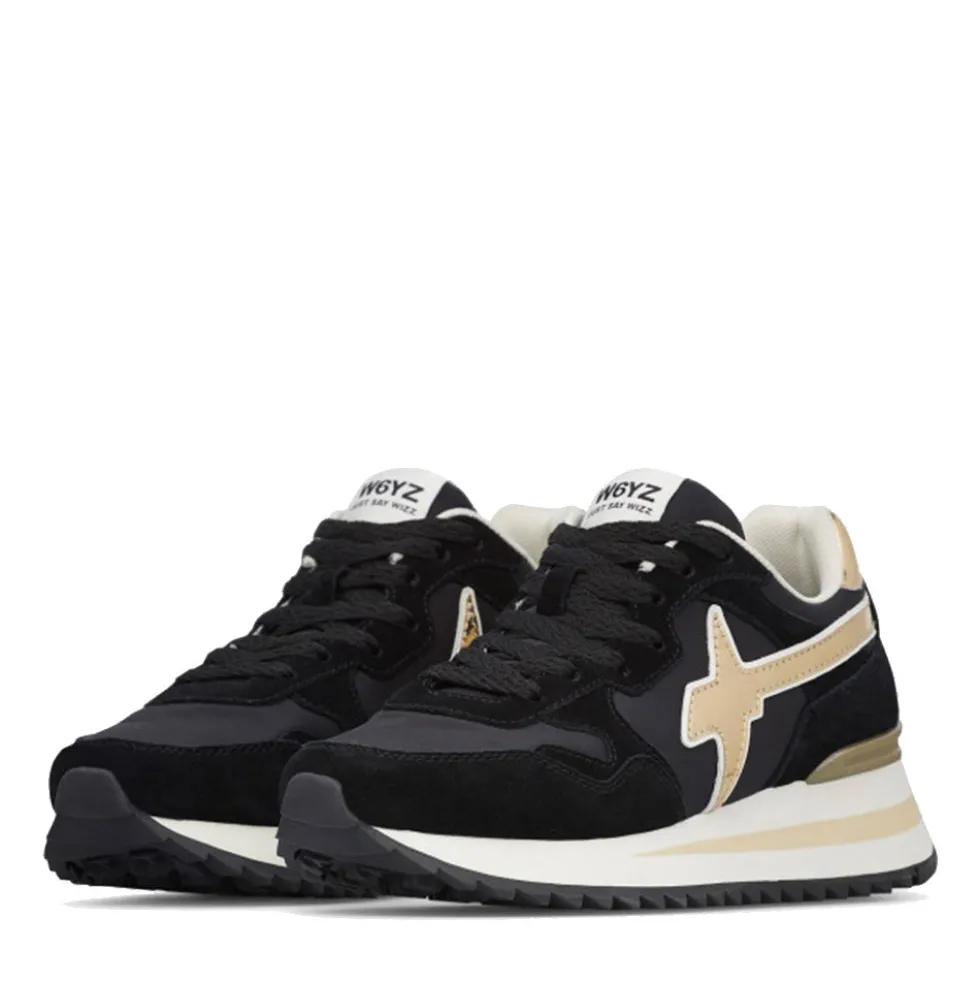 Sneakers Donna W6YZ Yak-W. in Tessuto Tecnico e Suede colore Black Platinum Bone