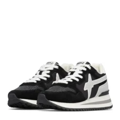 Sneakers Donna W6YZ Yak-W. in Tessuto Tecnico e Suede colore Black Black Silver